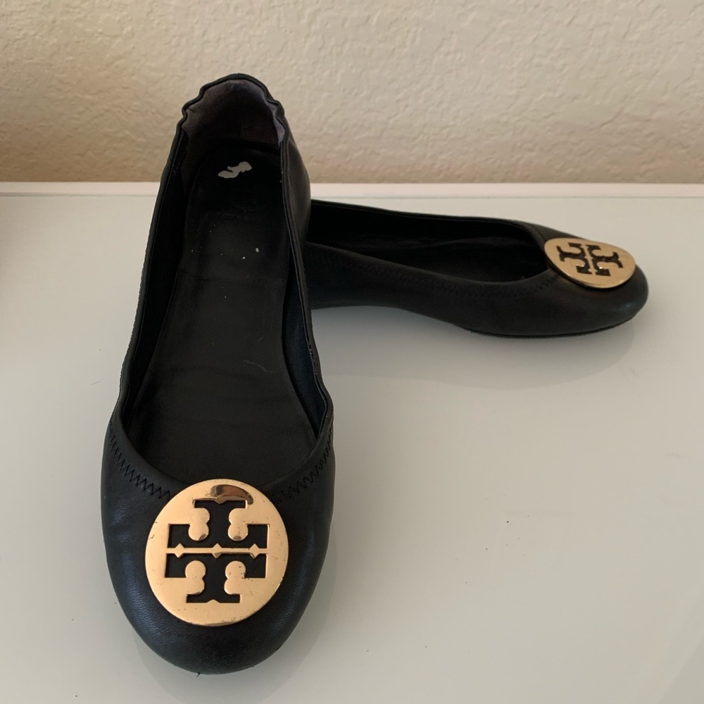 TORY BURCH MINNIE TRAVEL BALLET FLAT, LEATHER